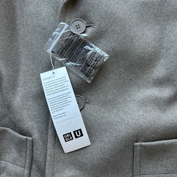 NWT Uniqlo U Lemaire Women's Tailored Coat FW22 Beige Wool Blend S Oversized - Picture 6 of 14